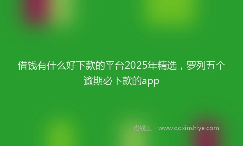 借钱有什么好下款的平台2025年精选，罗列五个逾期必下款的app