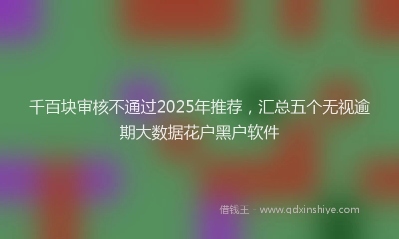 千百块审核不通过2025年推荐，汇总五个无视逾期大数据花户黑户软件