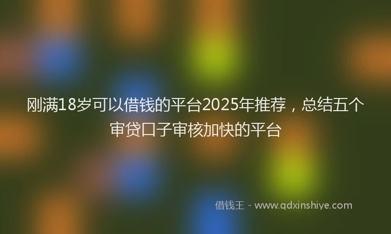 刚满18岁可以借钱的平台2025年推荐，总结五个审贷口子审核加快的平台