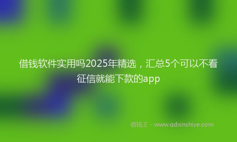 借钱软件实用吗2025年精选，汇总5个可以不看征信就能下款的app