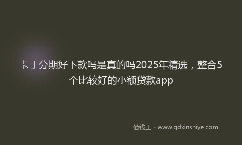 卡丁分期好下款吗是真的吗2025年精选，整合5个比较好的小额贷款app