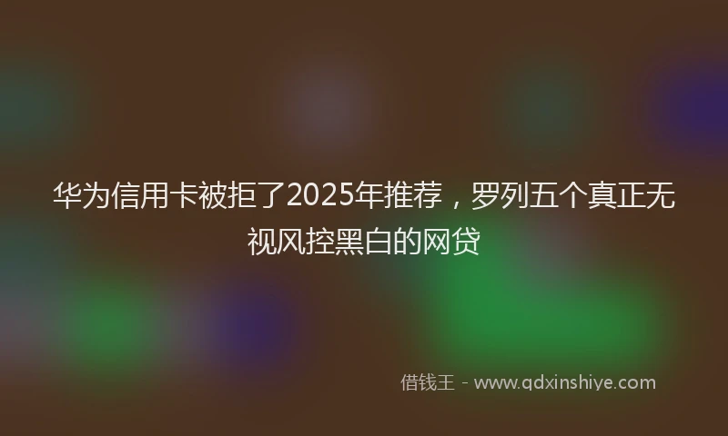 华为信用卡被拒了2025年推荐，罗列五个真正无视风控黑白的网贷