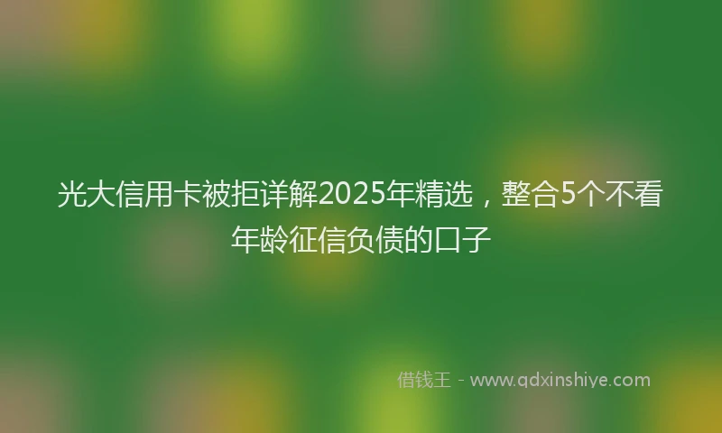 光大信用卡被拒详解2025年精选，整合5个不看年龄征信负债的口子