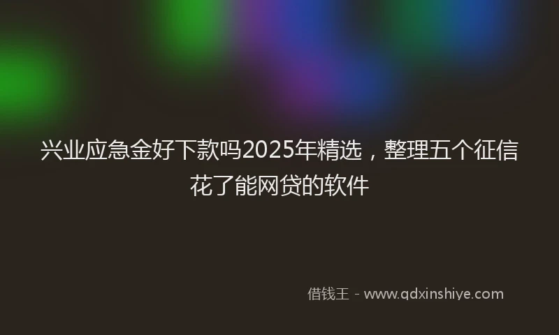 兴业应急金好下款吗2025年精选，整理五个征信花了能网贷的软件