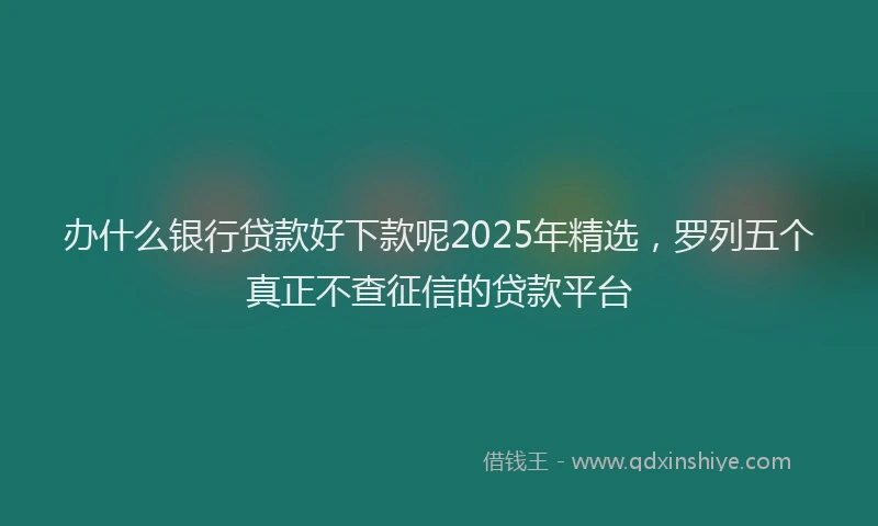 办什么银行贷款好下款呢2025年精选，罗列五个真正不查征信的贷款平台