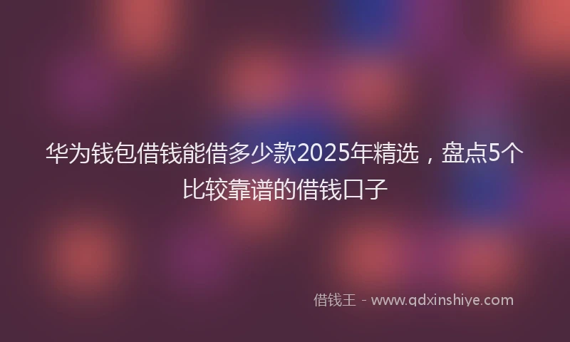 华为钱包借钱能借多少款2025年精选，盘点5个比较靠谱的借钱口子
