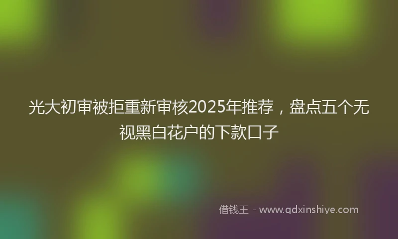 光大初审被拒重新审核2025年推荐，盘点五个无视黑白花户的下款口子