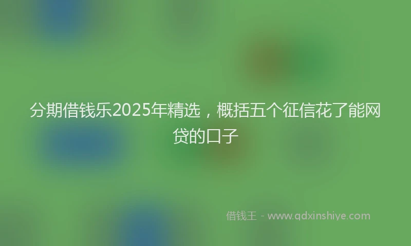 分期借钱乐2025年精选，概括五个征信花了能网贷的口子