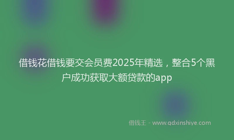 借钱花借钱要交会员费2025年精选，整合5个黑户成功获取大额贷款的app