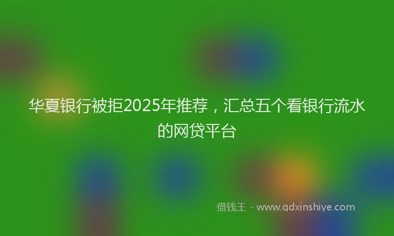 华夏银行被拒2025年推荐，汇总五个看银行流水的网贷平台