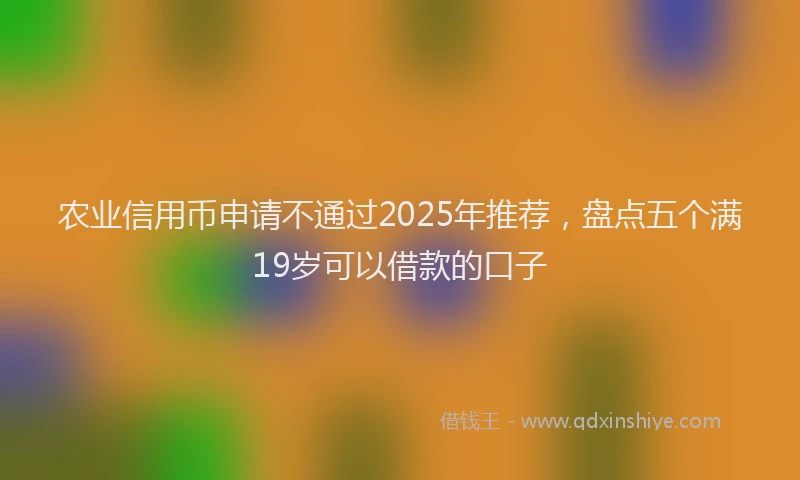 农业信用币申请不通过2025年推荐，盘点五个满19岁可以借款的口子