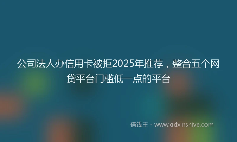 公司法人办信用卡被拒2025年推荐，整合五个网贷平台门槛低一点的平台
