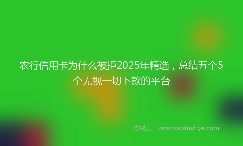 农行信用卡为什么被拒2025年精选，总结五个5个无视一切下款的平台