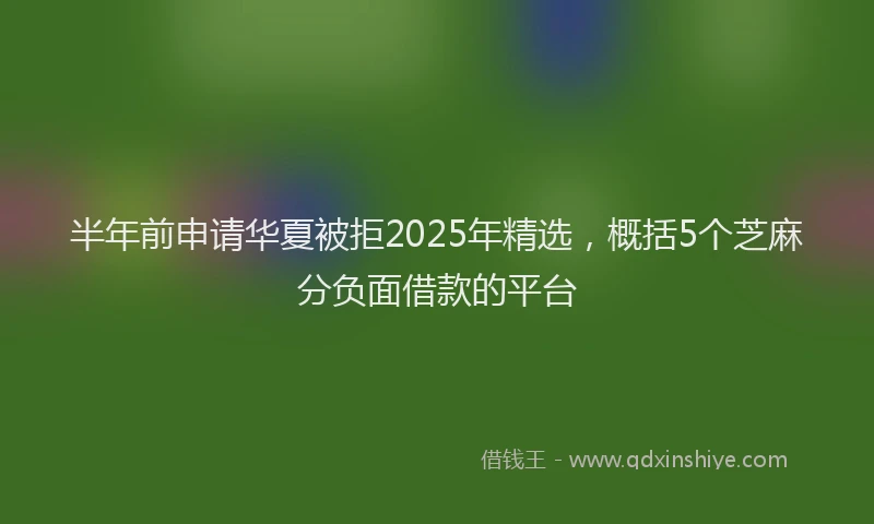 半年前申请华夏被拒2025年精选，概括5个芝麻分负面借款的平台