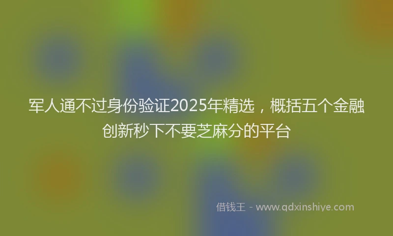 军人通不过身份验证2025年精选，概括五个金融创新秒下不要芝麻分的平台
