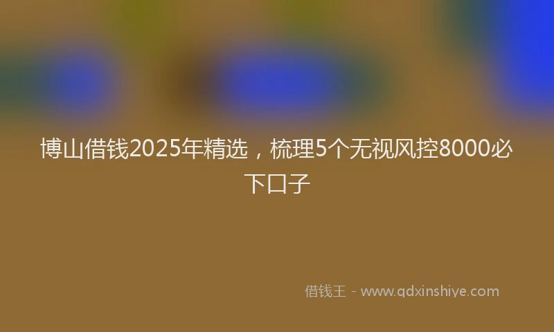 博山借钱2025年精选，梳理5个无视风控8000必下口子