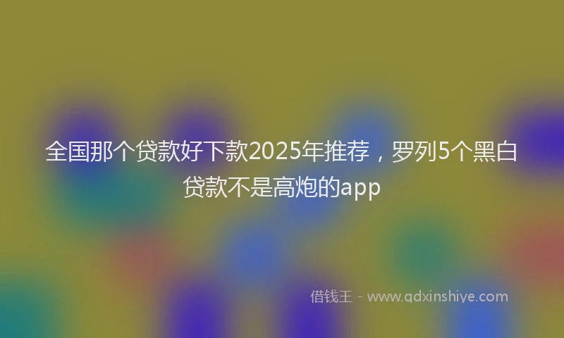 全国那个贷款好下款2025年推荐，罗列5个黑白贷款不是高炮的app