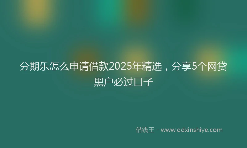 分期乐怎么申请借款2025年精选，分享5个网贷黑户必过口子