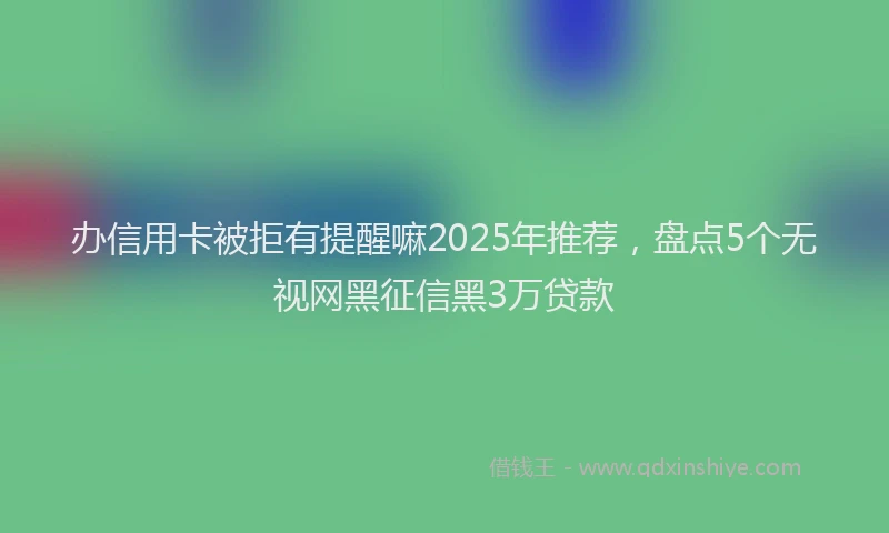 办信用卡被拒有提醒嘛2025年推荐，盘点5个无视网黑征信黑3万贷款