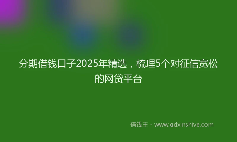 分期借钱口子2025年精选，梳理5个对征信宽松的网贷平台
