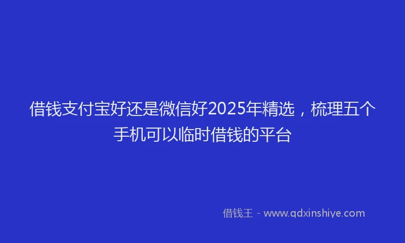 借钱支付宝好还是微信好2025年精选，梳理五个手机可以临时借钱的平台