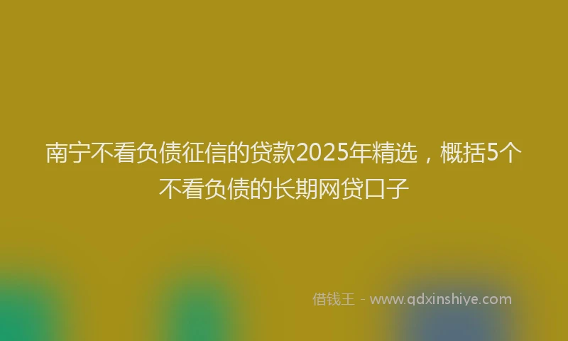 南宁不看负债征信的贷款2025年精选，概括5个不看负债的长期网贷口子