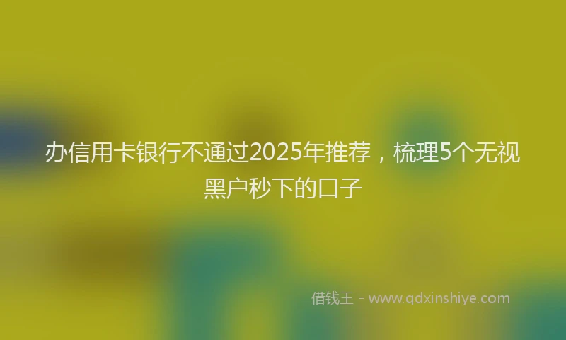 办信用卡银行不通过2025年推荐，梳理5个无视黑户秒下的口子