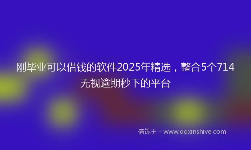 刚毕业可以借钱的软件2025年精选，整合5个714无视逾期秒下的平台
