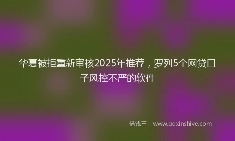 华夏被拒重新审核2025年推荐，罗列5个网贷口子风控不严的软件