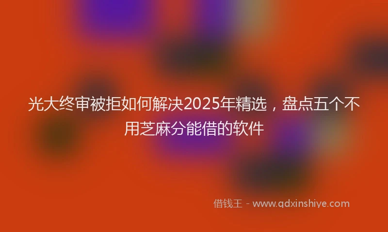 光大终审被拒如何解决2025年精选，盘点五个不用芝麻分能借的软件