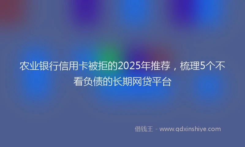 农业银行信用卡被拒的2025年推荐，梳理5个不看负债的长期网贷平台
