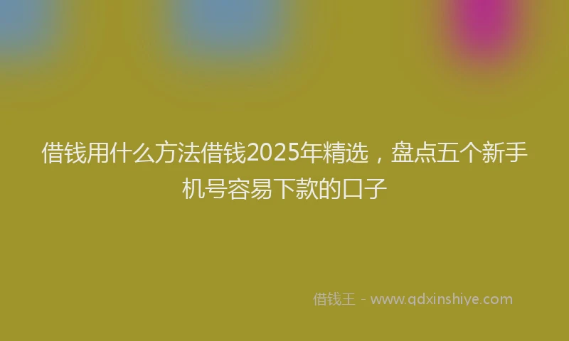 借钱用什么方法借钱2025年精选，盘点五个新手机号容易下款的口子