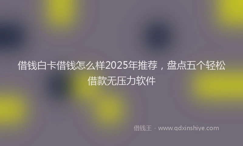 借钱白卡借钱怎么样2025年推荐，盘点五个轻松借款无压力软件