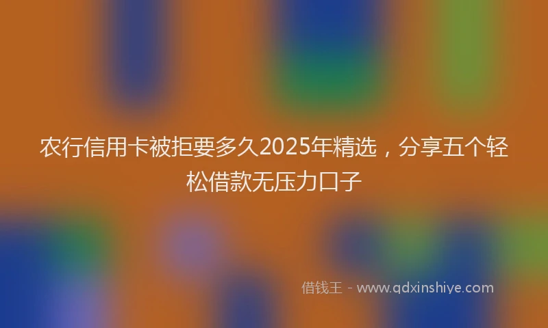 农行信用卡被拒要多久2025年精选，分享五个轻松借款无压力口子