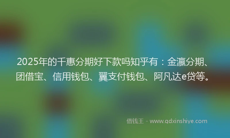 2025年的千惠分期好下款吗知乎有：金瀛分期、团借宝、信用钱包、翼支付钱包、阿凡达e贷等。