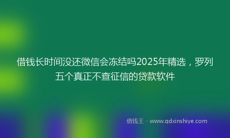 借钱长时间没还微信会冻结吗2025年精选，罗列五个真正不查征信的贷款软件