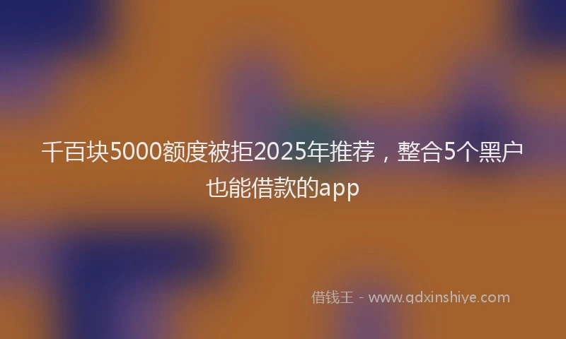 千百块5000额度被拒2025年推荐，整合5个黑户也能借款的app