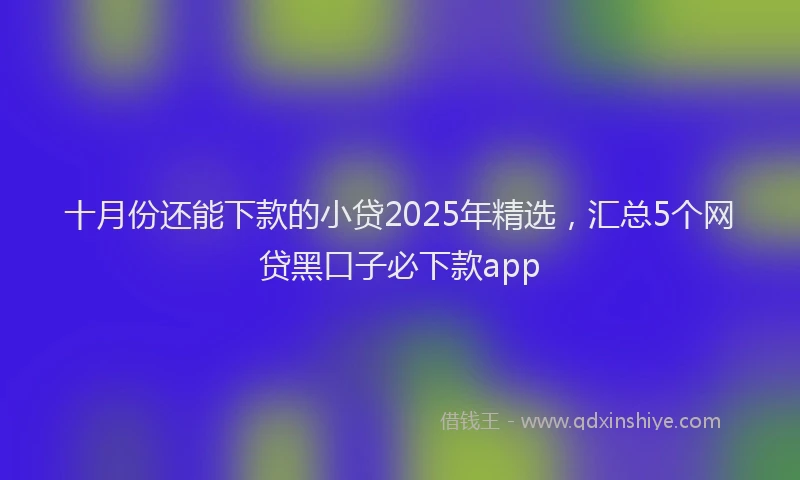 十月份还能下款的小贷2025年精选，汇总5个网贷黑口子必下款app