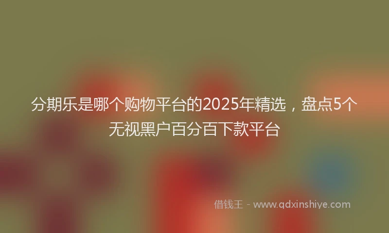 分期乐是哪个购物平台的2025年精选，盘点5个无视黑户百分百下款平台
