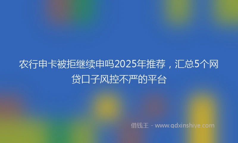 农行申卡被拒继续申吗2025年推荐，汇总5个网贷口子风控不严的平台