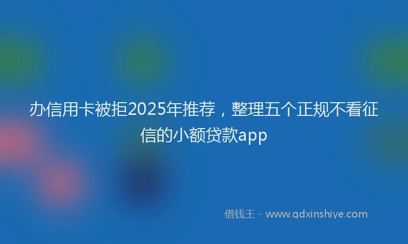 办信用卡被拒2025年推荐，整理五个正规不看征信的小额贷款app