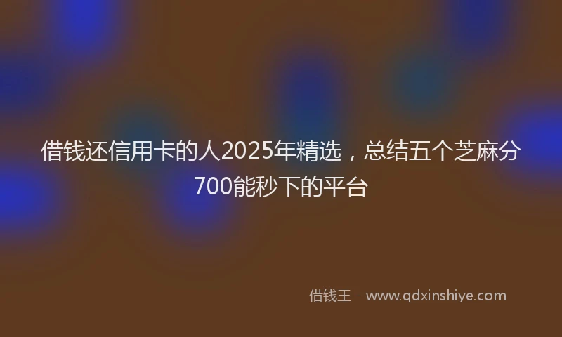 借钱还信用卡的人2025年精选，总结五个芝麻分700能秒下的平台