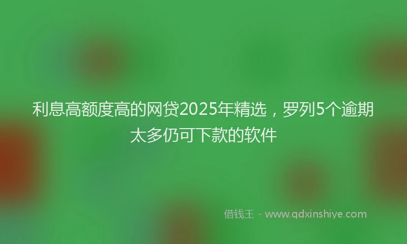 利息高额度高的网贷2025年精选，罗列5个逾期太多仍可下款的软件