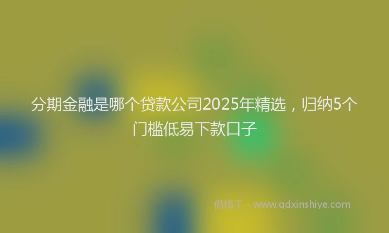 分期金融是哪个贷款公司2025年精选，归纳5个门槛低易下款口子