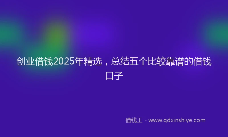 创业借钱2025年精选，总结五个比较靠谱的借钱口子