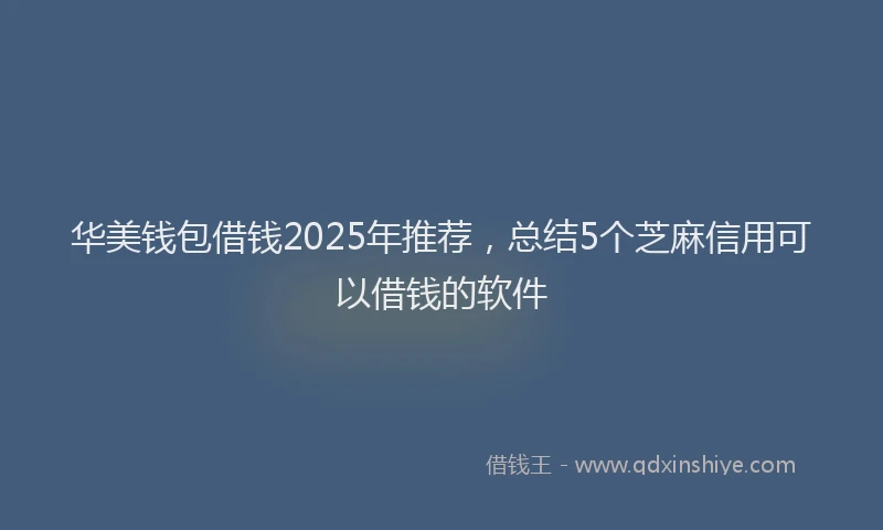 华美钱包借钱2025年推荐，总结5个芝麻信用可以借钱的软件