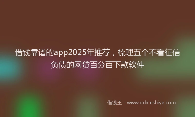 借钱靠谱的app2025年推荐，梳理五个不看征信负债的网贷百分百下款软件
