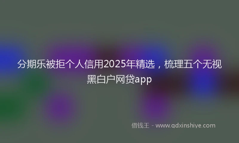 分期乐被拒个人信用2025年精选，梳理五个无视黑白户网贷app