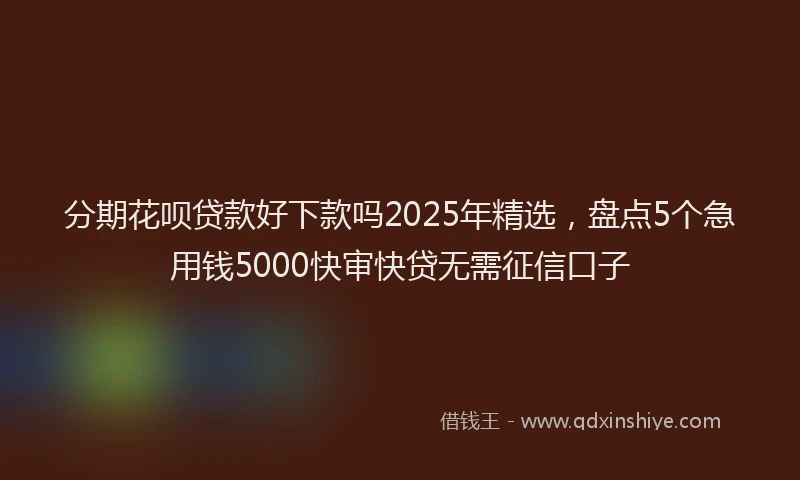 分期花呗贷款好下款吗2025年精选，盘点5个急用钱5000快审快贷无需征信口子