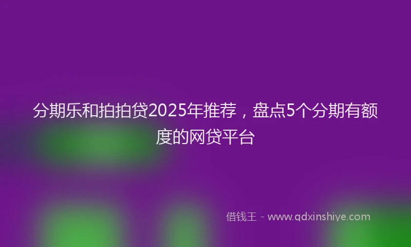 分期乐和拍拍贷2025年推荐，盘点5个分期有额度的网贷平台